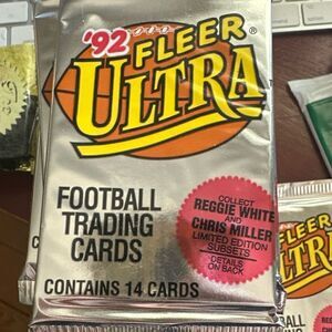 1992 FLEER Ultra NFL Football Card Packs Reggie White Chris Miller Lot of 6